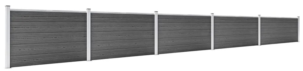 Conjunto de painéis de vedação WPC 872x105 cm preto