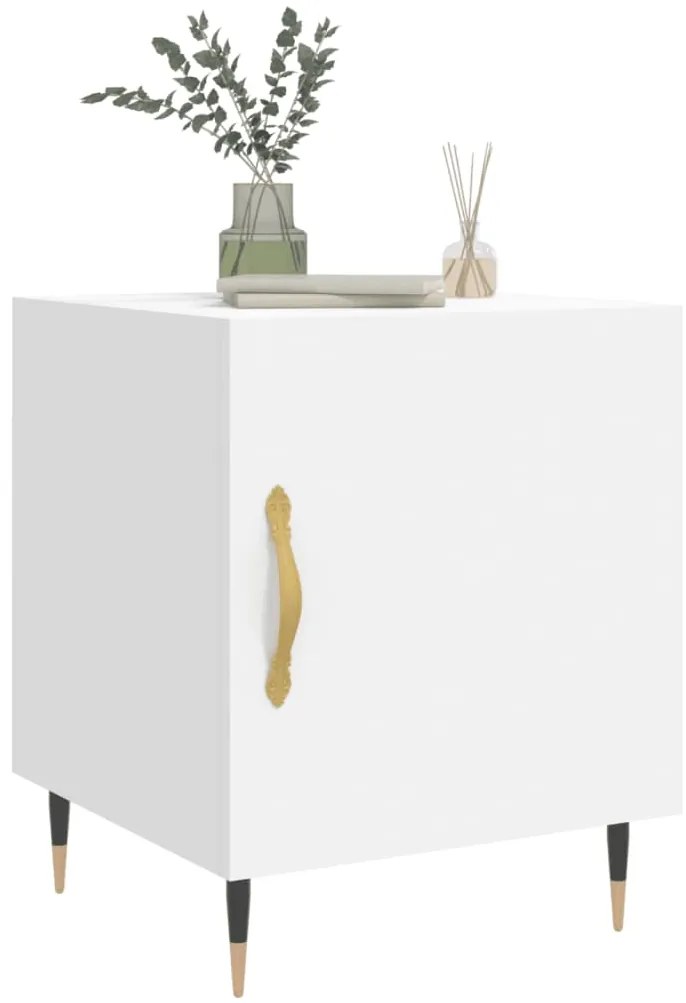 Mesa de cabeceira 2 pcs 40x40x50 cm derivados de madeira branco
