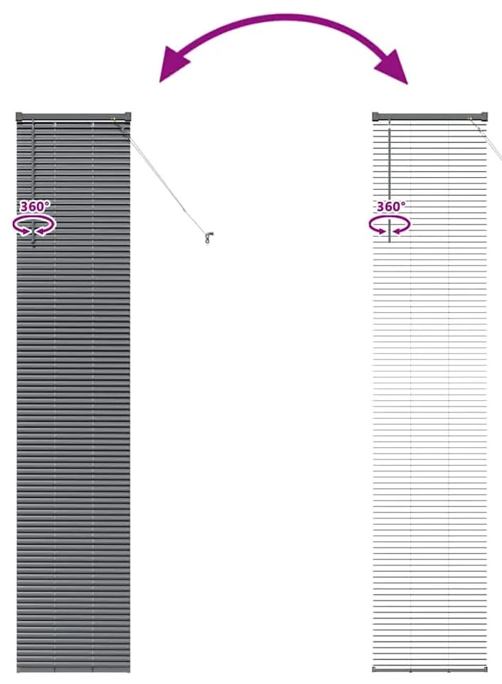 Persiana de Janela Cinzento-escuro 40 x 220 cm Alumínio