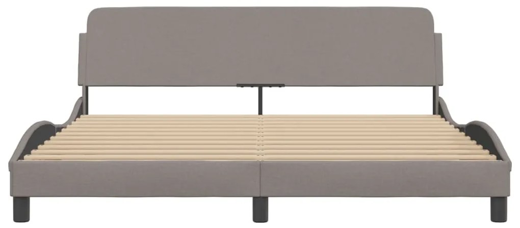 Cama sem colchão 180x200 cm tecido castanho-acinzentado