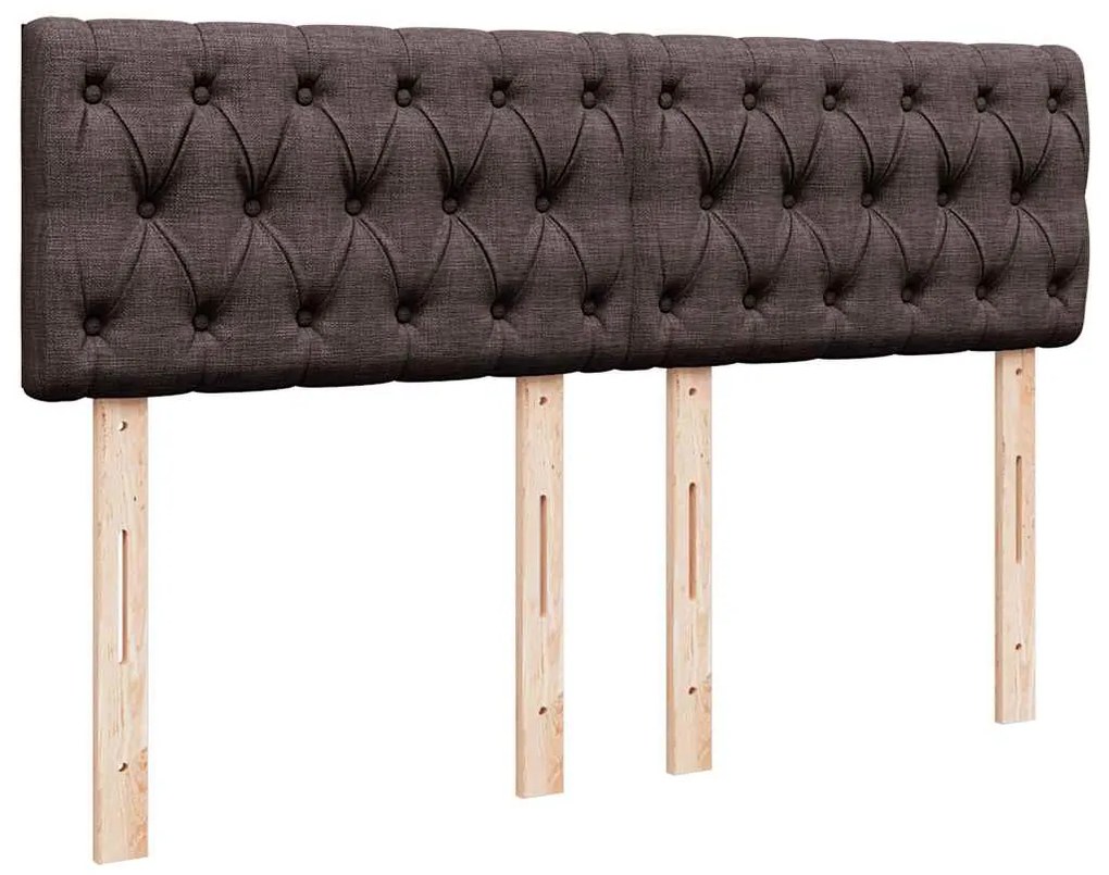 Cama com molas/colchão 140x200 cm tecido castanho-escuro