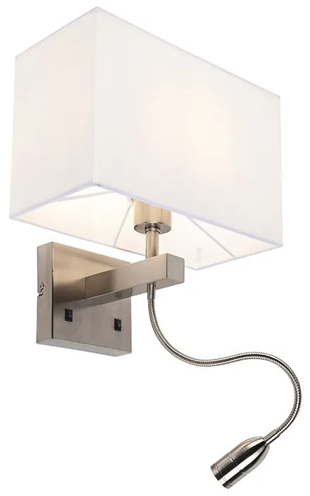 LED Candeeiro de parede moderno em aço com cúpula branca - Bergamo Design,Moderno
