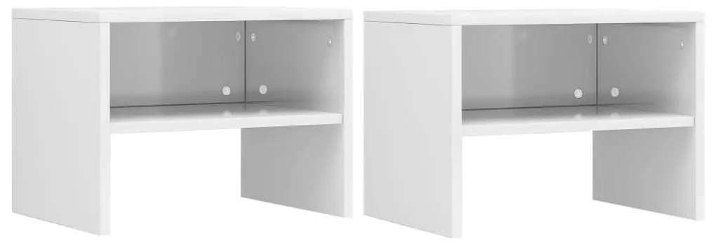vidaXL Mesas-de-cabeceira 2 pcs 40x30x30cm aglomerado branco brilhante