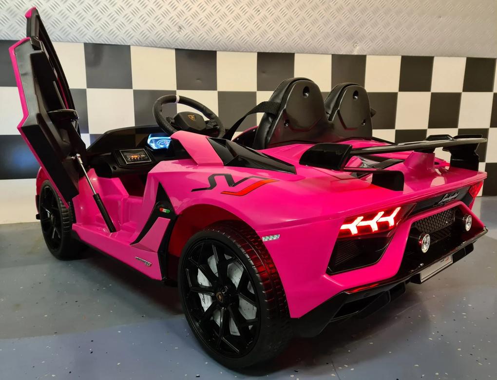 Lamborghini Aventador Carro elétrico infantil 12V Rosa