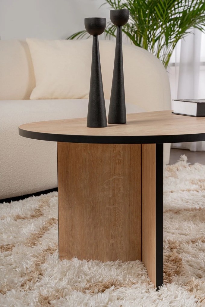 Mesa de Centro "Sable" – Carvalho Saphire e Preto, 105x65x40 cm, Desig