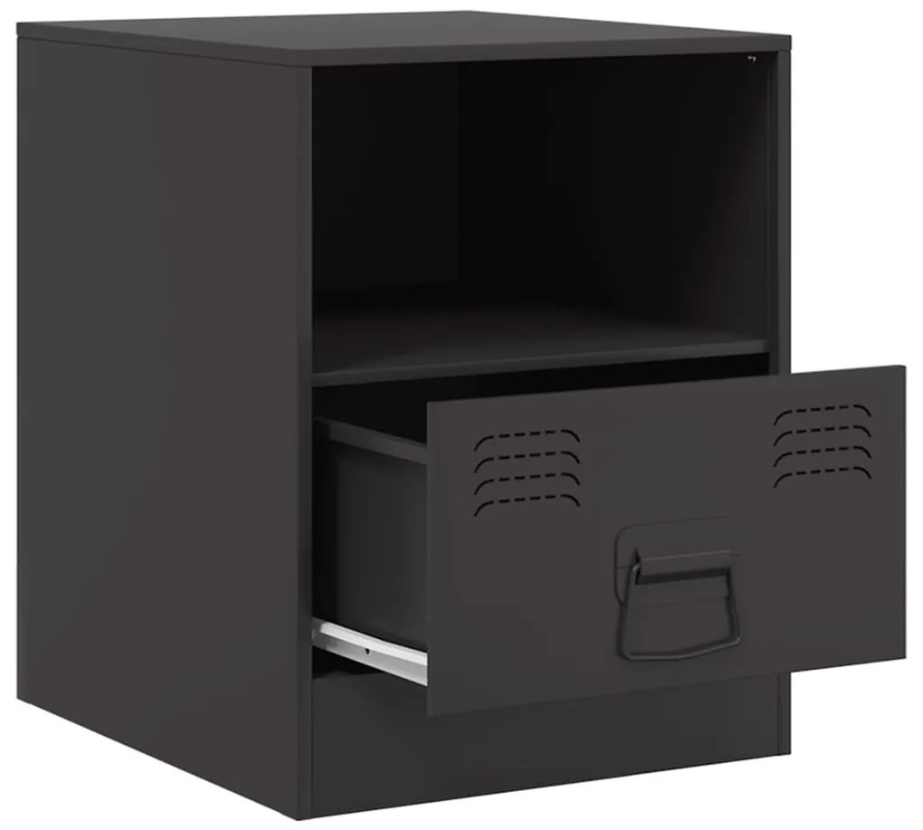 Mesa de cabeceira 34,5x39x44 cm aço preto