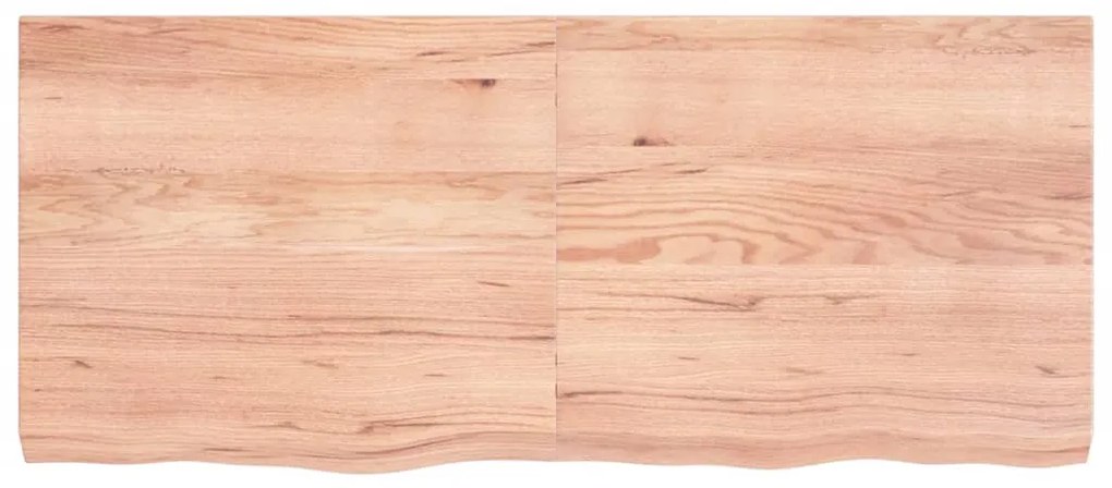 Bancada p/ WC 140x60x(2-6) cm madeira maciça tratada castanho