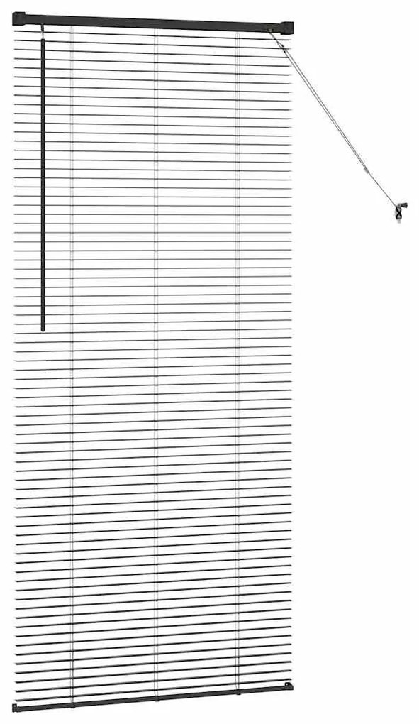 Persiana de Janela com cortinas Outros Manual Preto 80 x 130 cm Alumín
