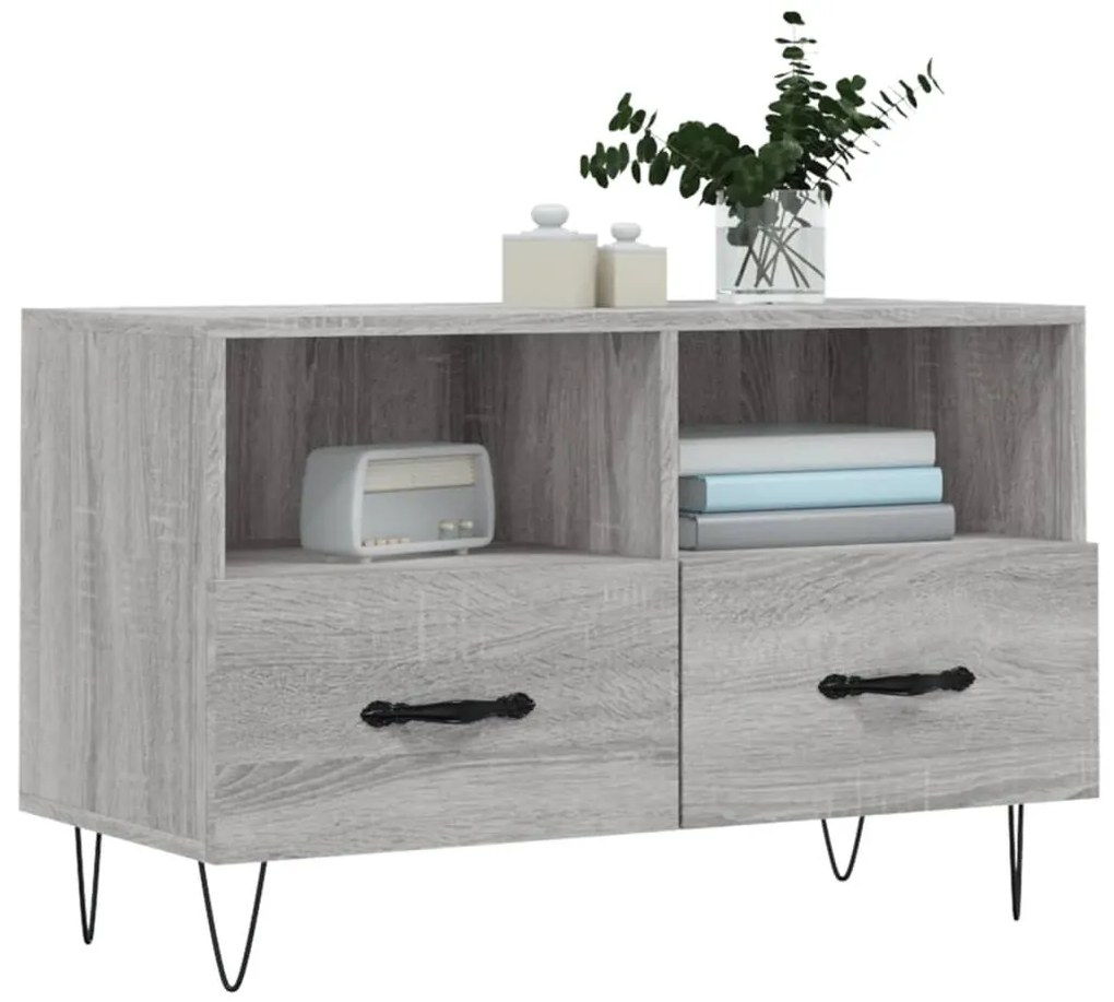 Móvel de TV 80x36x50 cm derivados de madeira cinzento sonoma