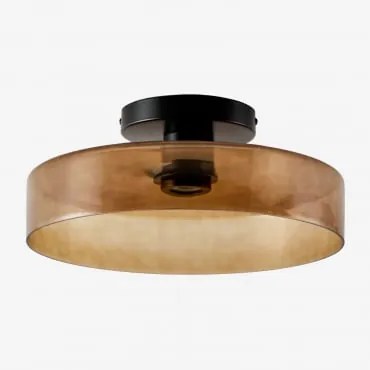 Luminária De Teto De Vidro Jaxal Castanho Fumado & Ø35 Cm - Sklum