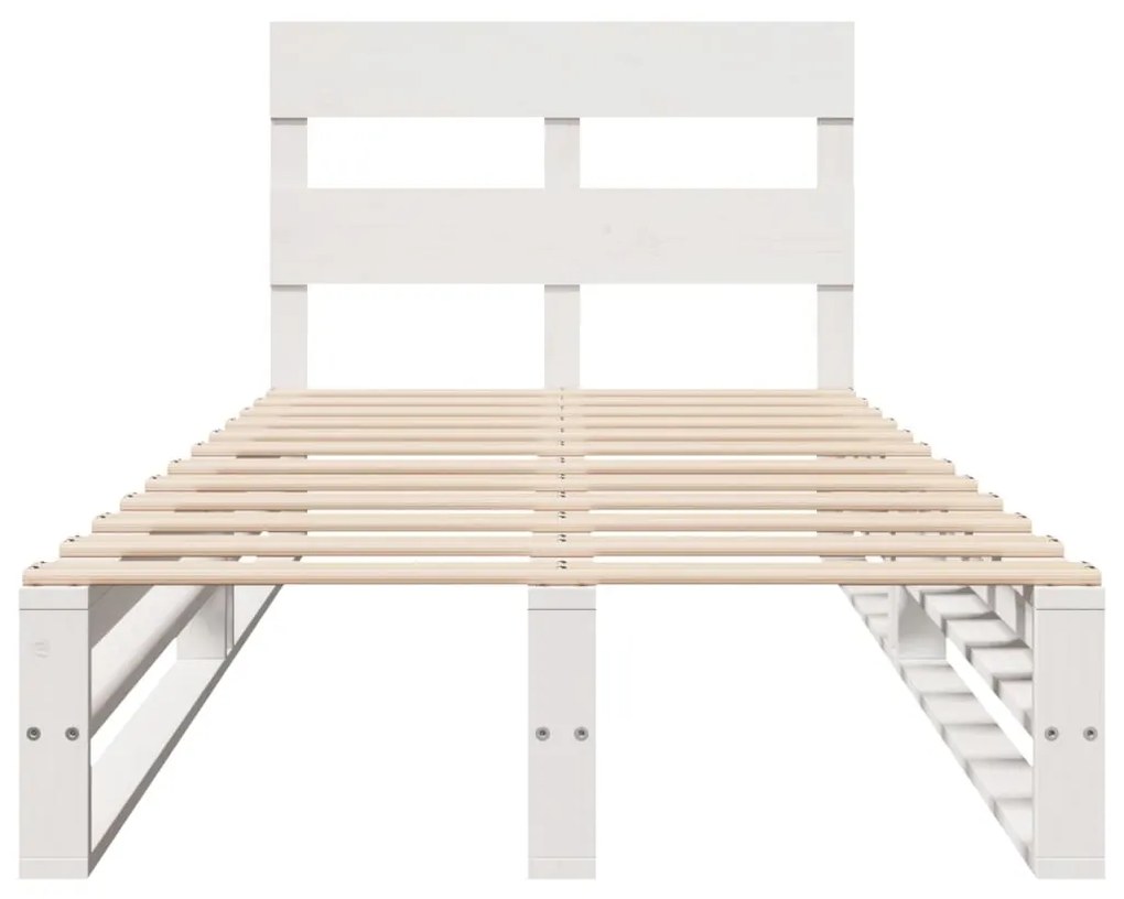 Cama sem colchão 90x190 cm madeira de pinho maciça branco