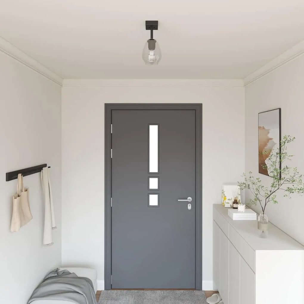 vidaXL Foco de teto com holofotes Preto 13 x 13 x 26 cm Vidro e Metal