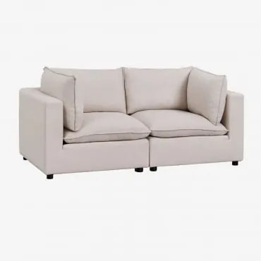 Sofá Modular Daniela De 2 Peças Tecido Creme Bege - Sklum