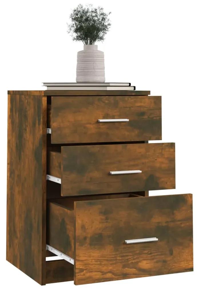 Mesa cabeceira 40x40x63 cm derivados de madeira carvalho fumado