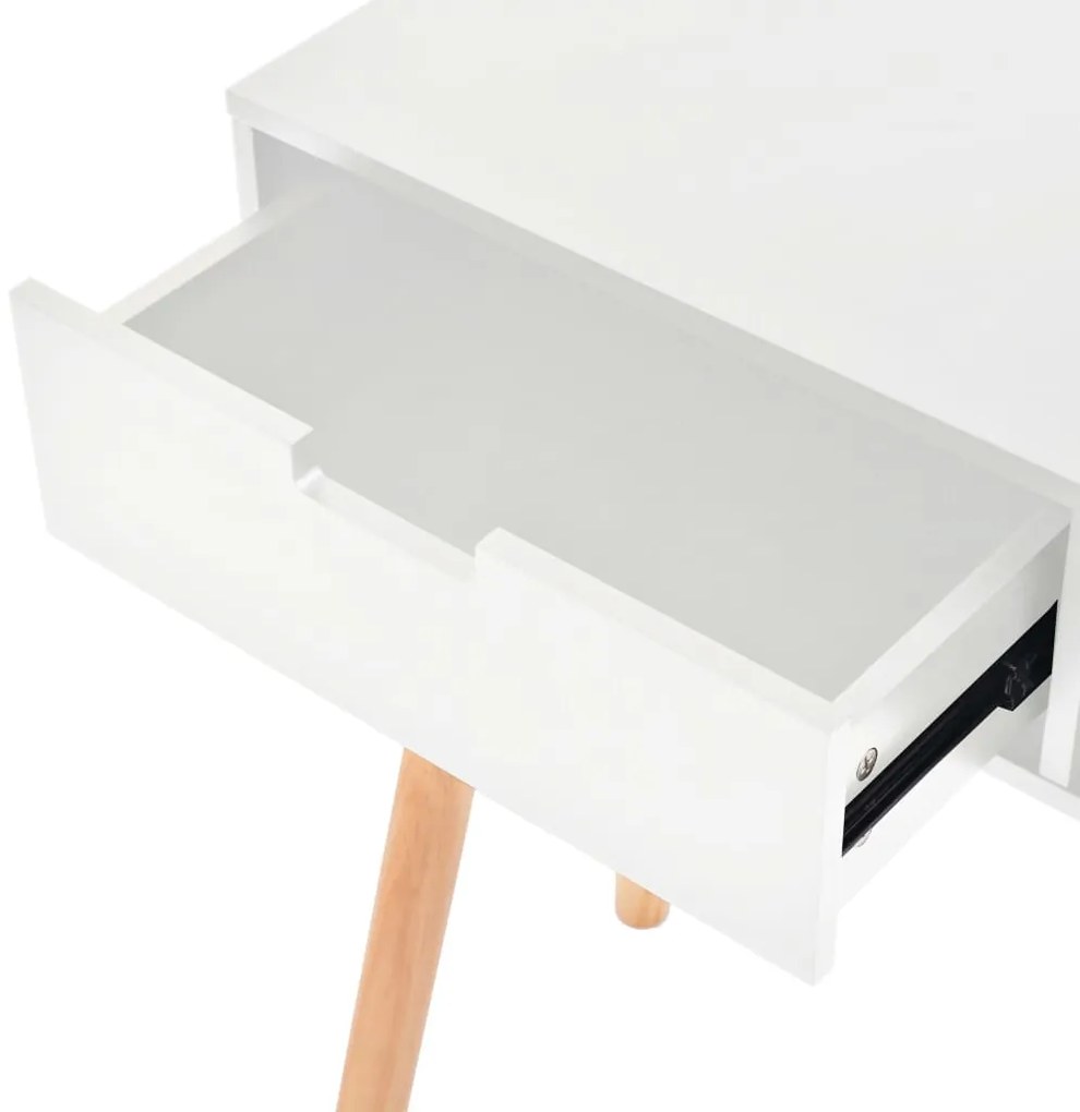 Mesa consola de pinho maciço 80x30x72 cm branco