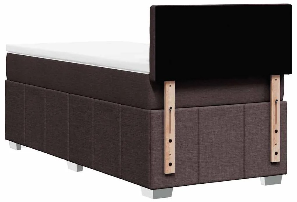 Cama com molas/colchão 90x200 cm tecido castanho-escuro