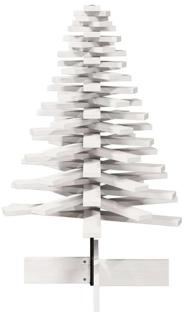 Árvore de Natal decorativa 100cm madeira de pinho maciça branco