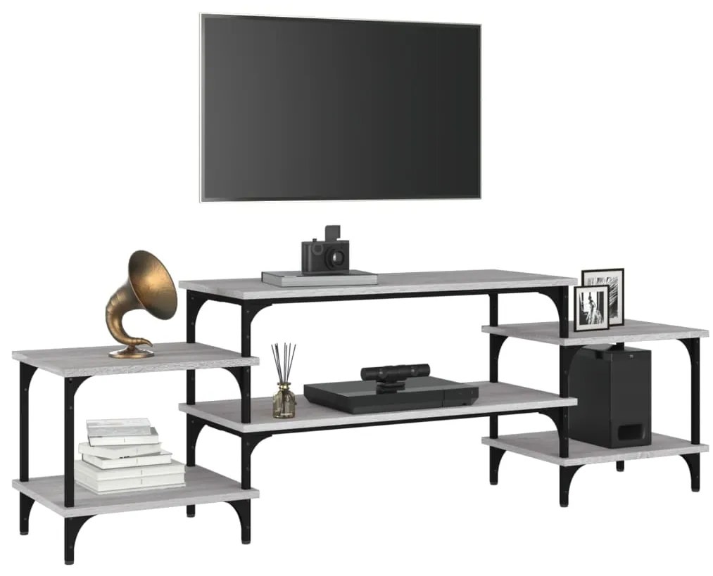 Móvel de TV 157x35x52 cm derivados de madeira cinzento sonoma