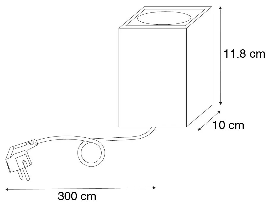 Projetores de jardim industriais castanho ferrugem quadrado IP65 - Lennard