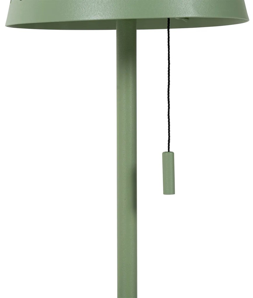 Candeeiro de mesa exterior verde c/ LED recarregável e solar 3 níveis de luminosidade - Ferre