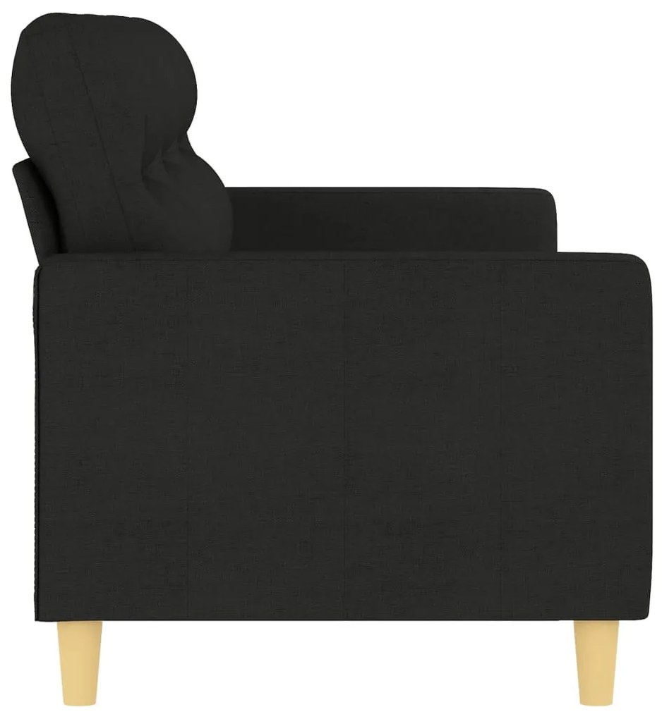 Sofá de 3 lugares tecido 180 cm preto