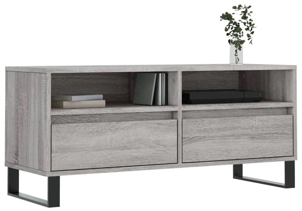 Móvel de TV 100x34,5x44,5 cm derivados madeira cinzento sonoma
