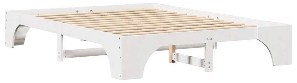 Estrutura de Cama Branca Madeira 140 x 200 cm Minimalista