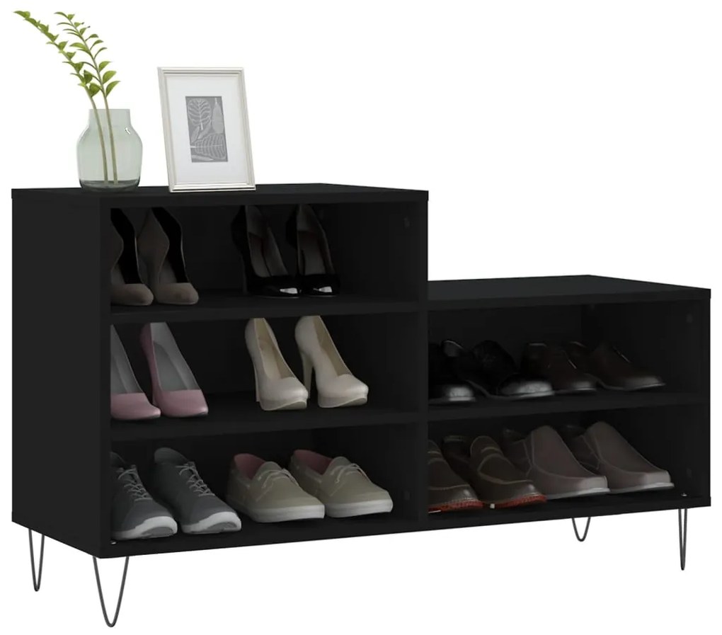 Sapateira 102x36x60 cm derivados de madeira preto