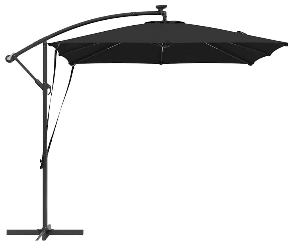 Guarda-sol de Bananeira Cantilever Preto 249 x 249 x 250 cm