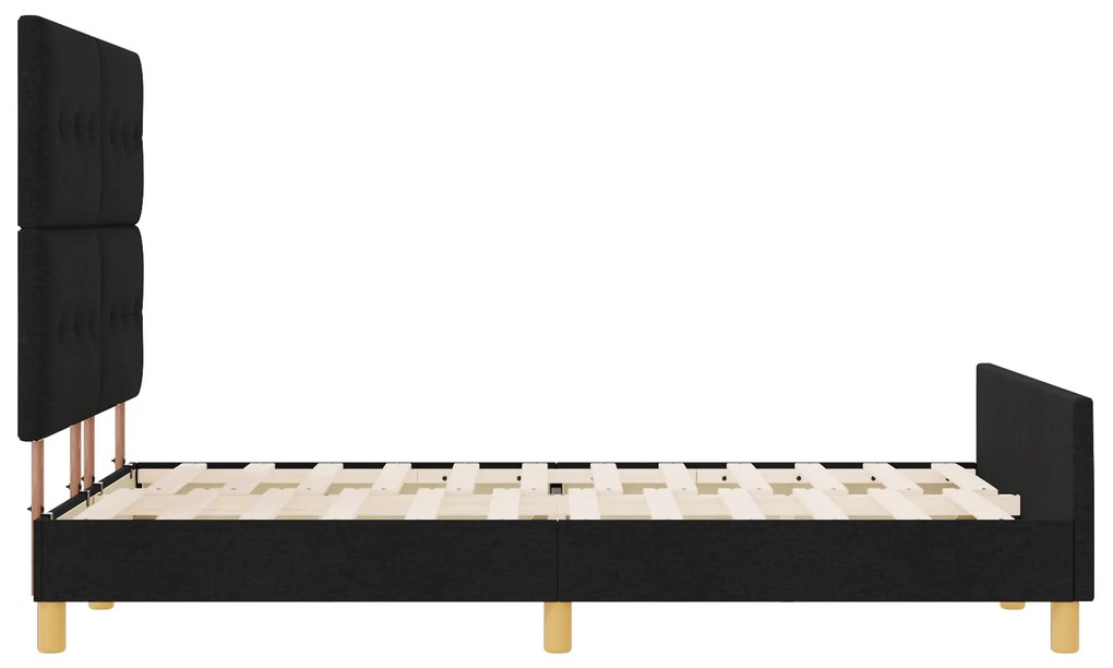 Estrutura de Cama vidaXL Preta 140x190 cm em Tecido
