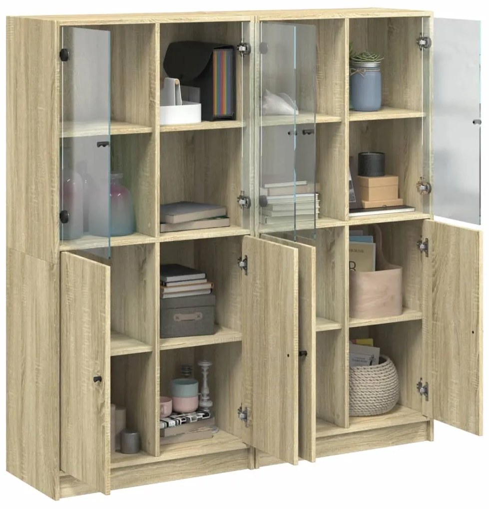 Estante c/ portas 136x37x142 cm deriv. madeira carvalho sonoma