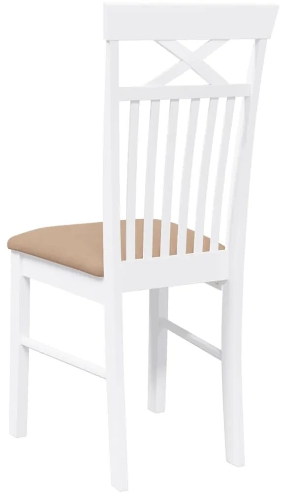 Cadeiras de jantar com almofadões 2 pcs madeira maciça branco
