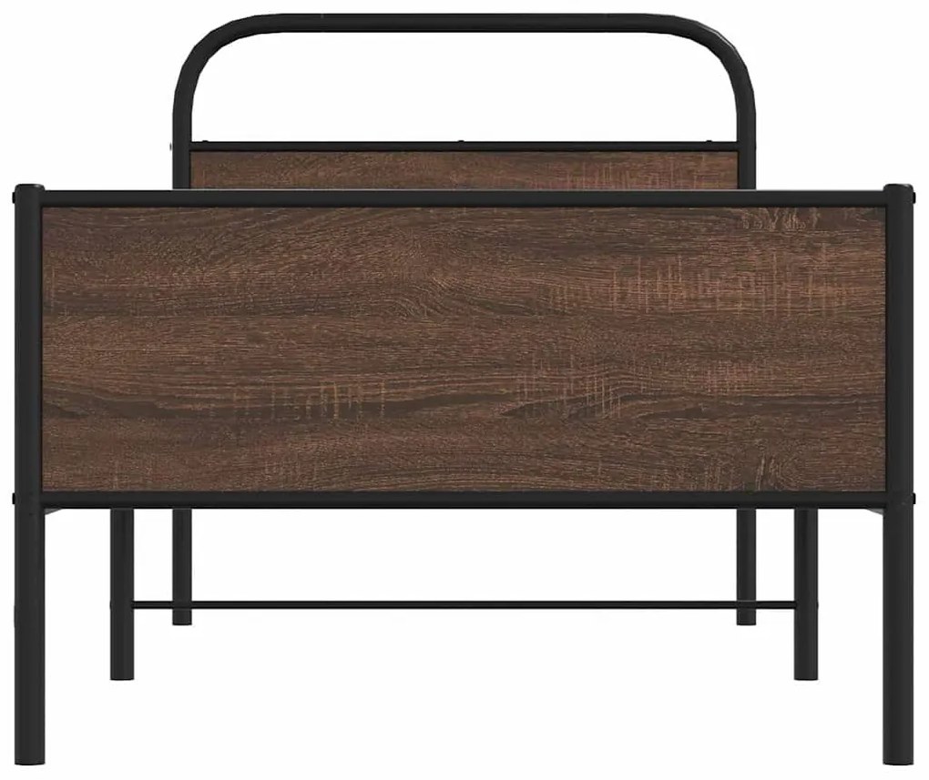Estrutura cama s/ colchão derivados madeira carvalho castanho