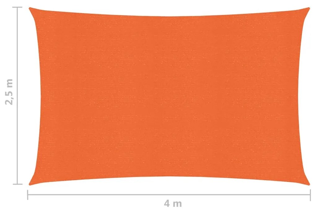 Para-sol estilo vela 160 g/m² 2,5x4 m PEAD laranja