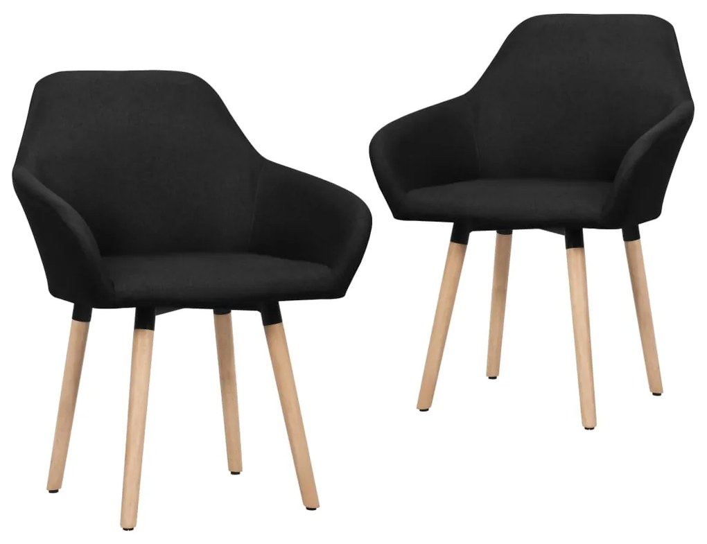 vidaXL Cadeiras de jantar 2 pcs tecido preto
