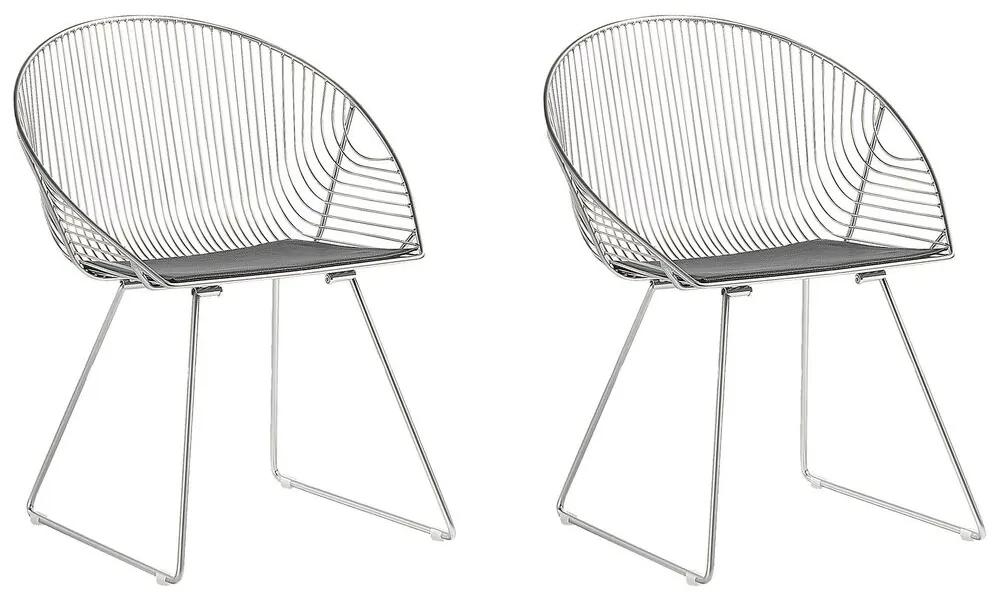 Conjunto de 2 cadeiras prateadas AURORA Beliani