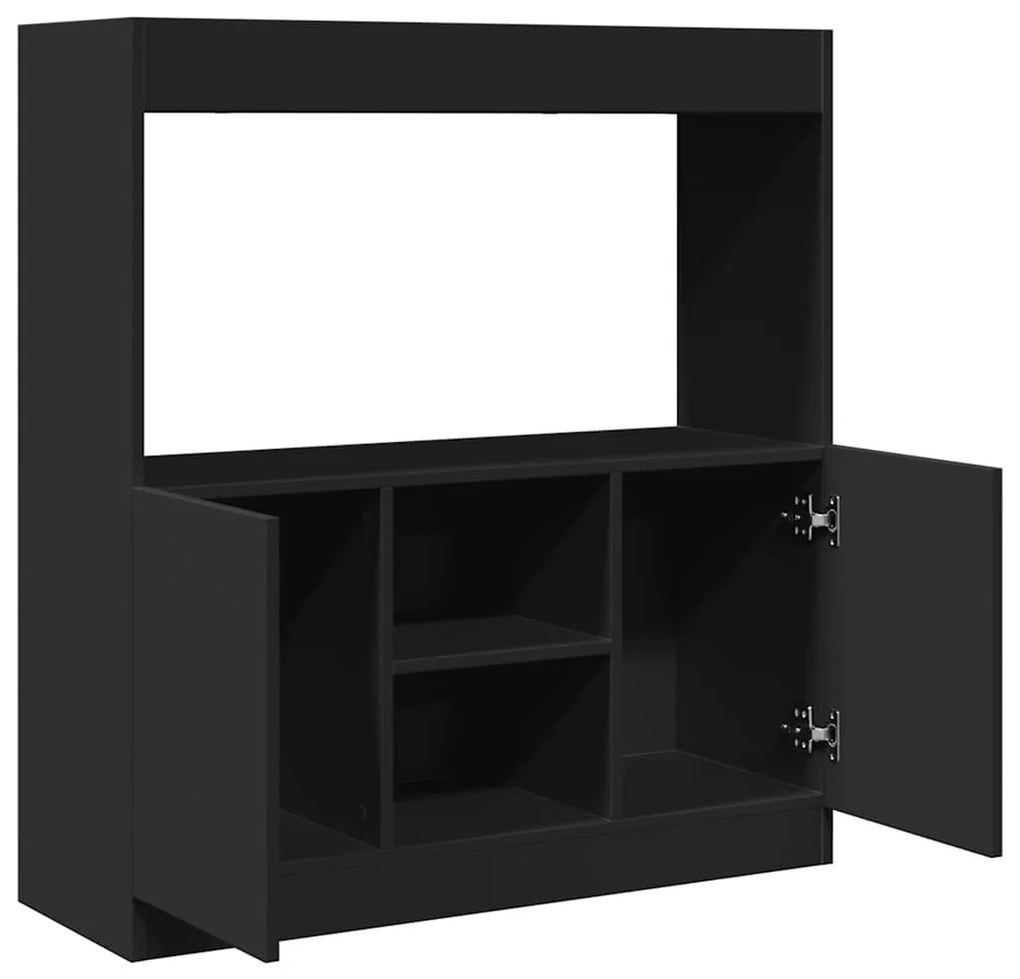 Armário alto 92x33x100 cm derivados de madeira preto