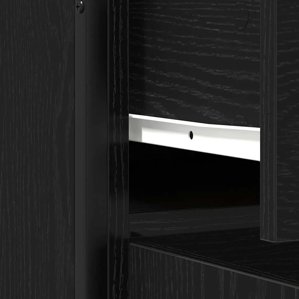Buffet Preto em Madeira de Carvalho 70x30x80 cm em Madeira Engenharia
