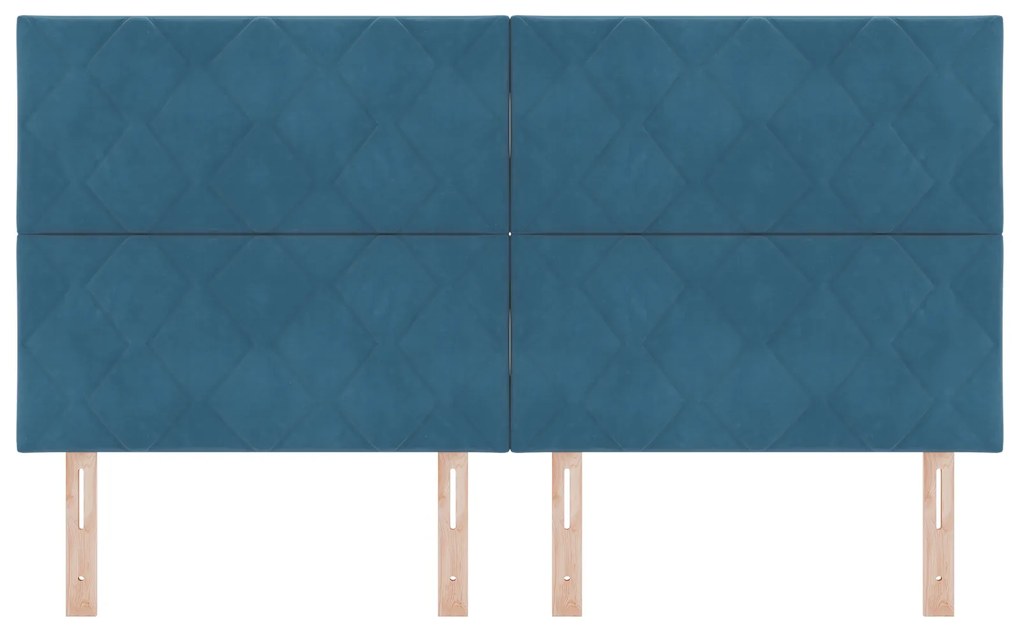 Cabeceira Design Blocos de Diamante Azul Escuro 180 cm Veludo