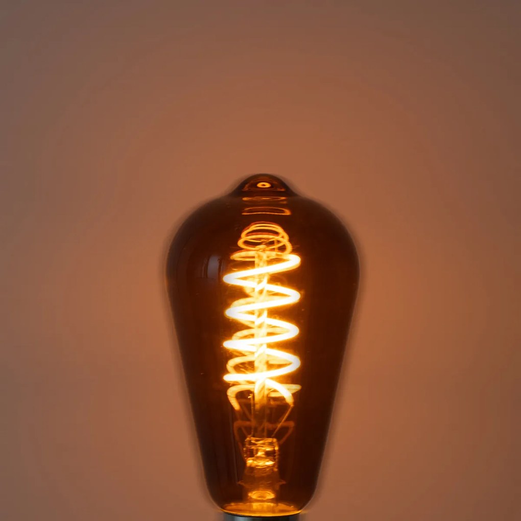 Conjunto de 5 lâmpadas LED E27 reguláveis ST64 castanho 4W 100 lm 1800K