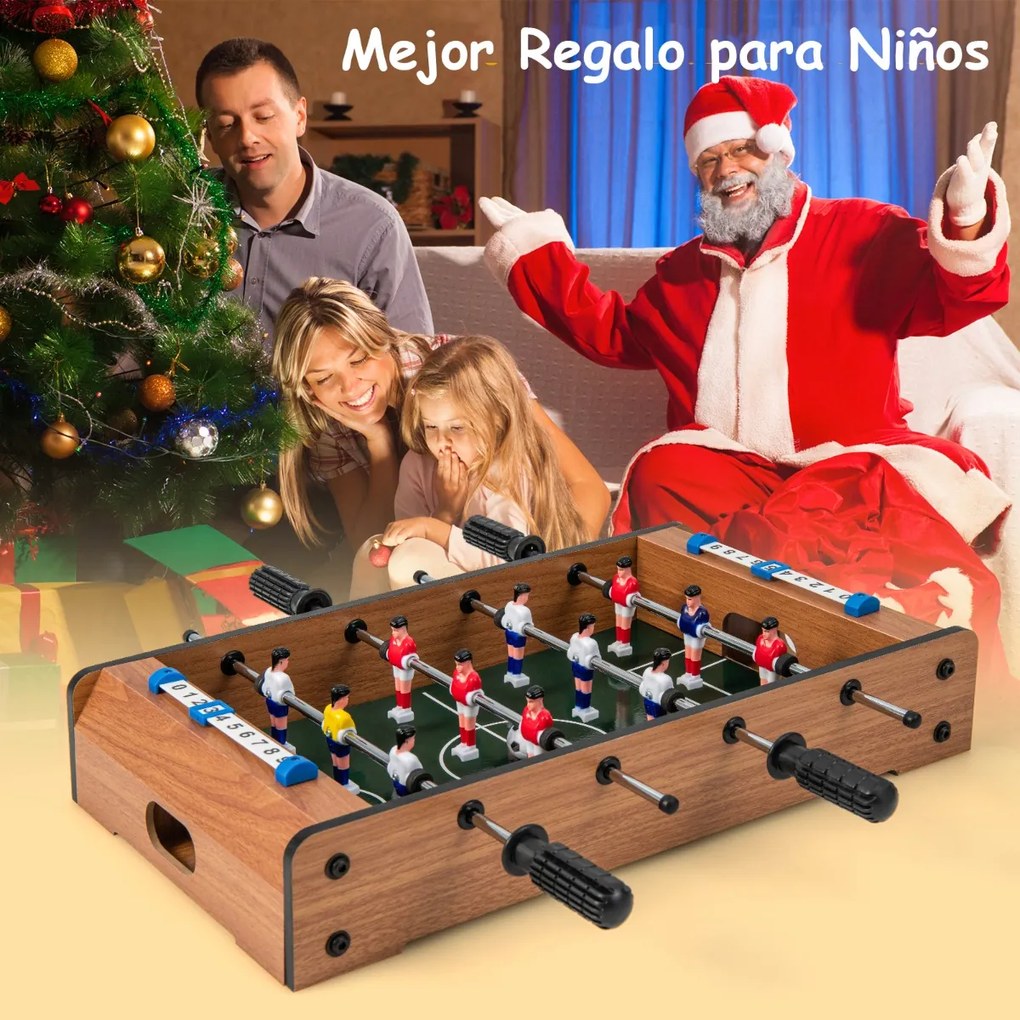 Mesa de matraquilhos para 2 jogadores com pega duradoura, 2 bolas de futebol e painel de avaliação para actividades de grupo e bar natural