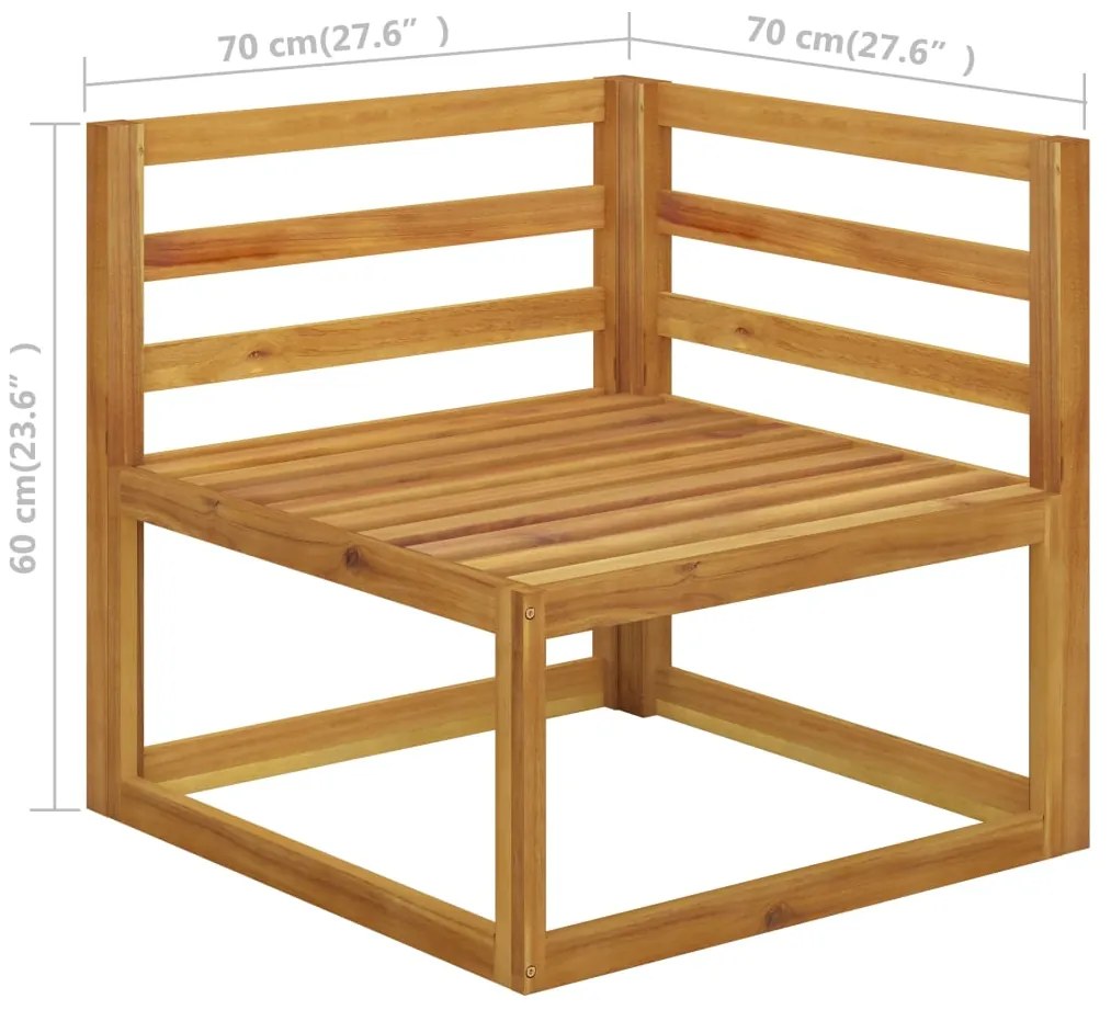 6 pcs conjunto lounge jardim c/ almofadões acácia maciça creme