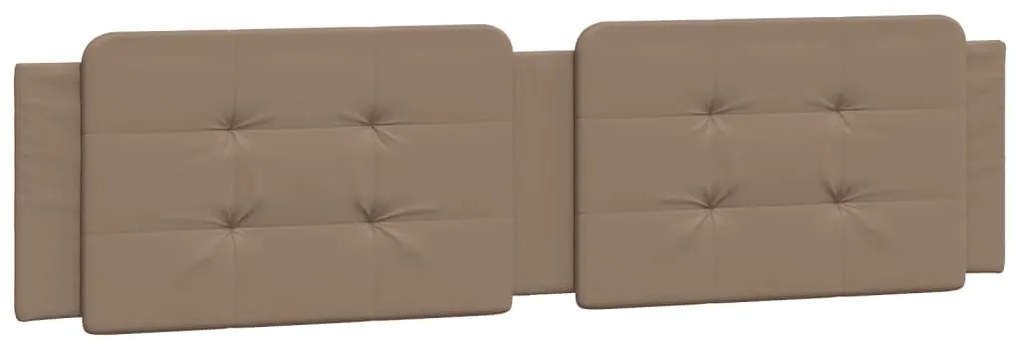 Estrutura cama cabeceira 200x200 cm couro artificial cappuccino