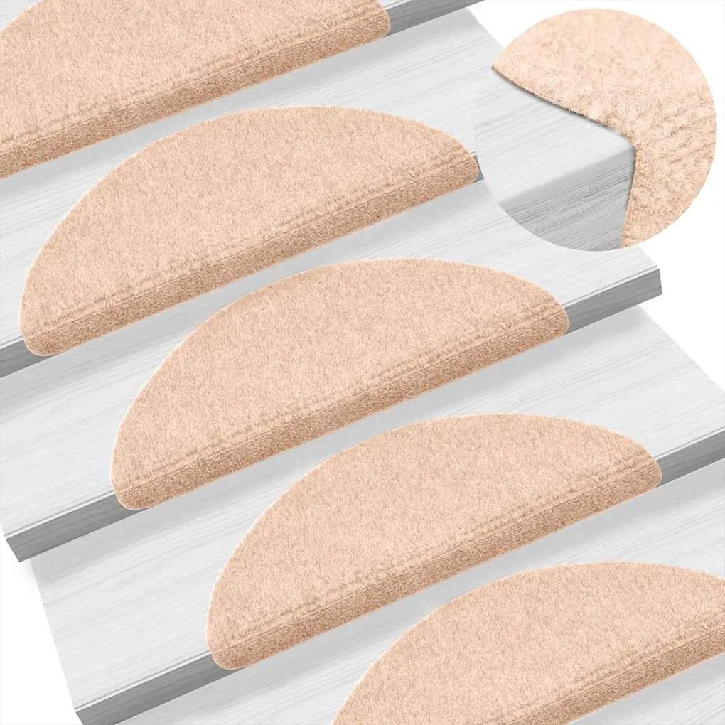Tapetes de escada autoadesivos 5 pcs 56x17x3 cm castanho