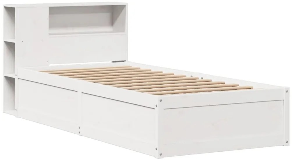 Cama sem colchão 90x200 cm madeira de pinho maciça branco