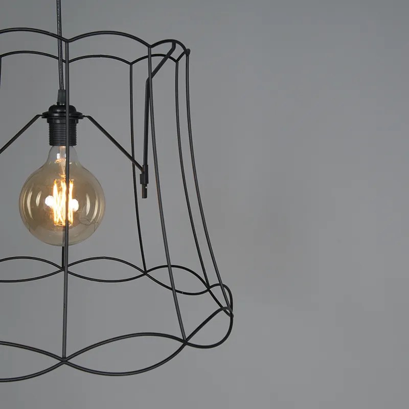 Candeeiro de suspensão retro preto 50 cm - Granny Frame Retro