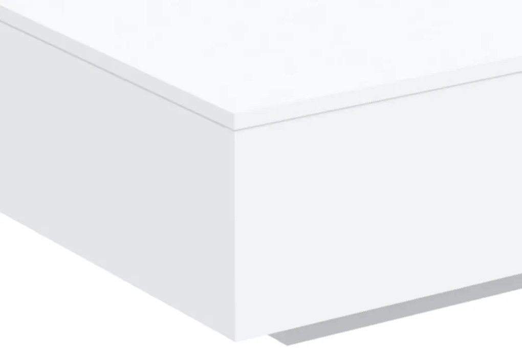 Mesa de centro com luzes LED 100x100x31 cm branco