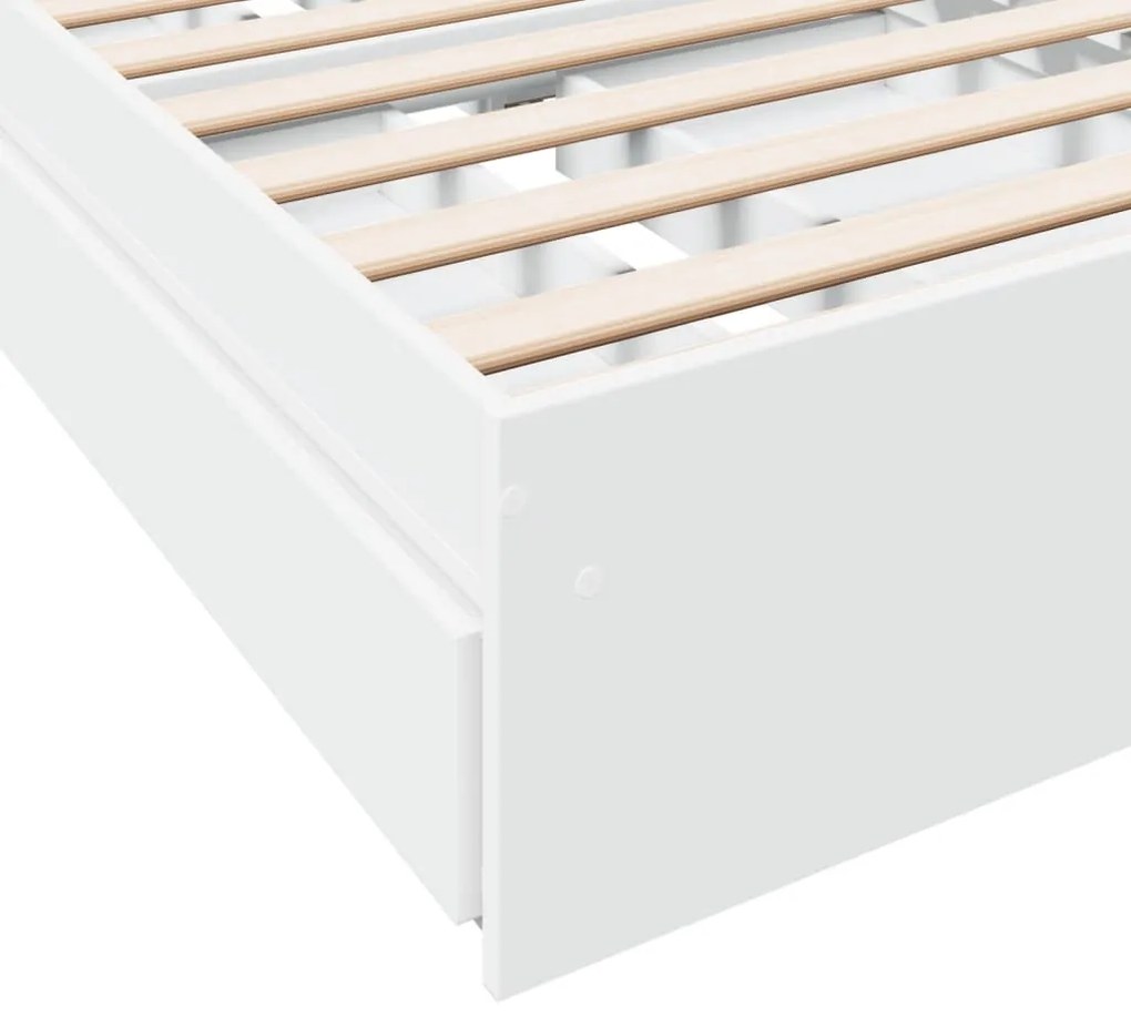 Estrutura de cama c/ gavetas 90x200 cm derivados madeira branco