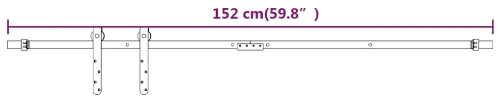 Mini kit para armário deslizante aço carbono 152 cm branco