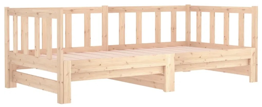 Estrutura sofá-cama de puxar 2x(90x190) cm pinho maciço